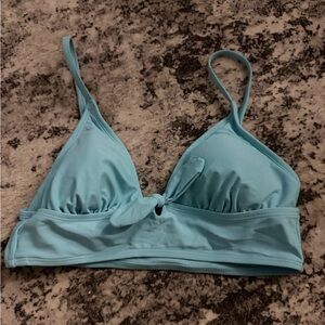 No Boundaries Light Blue Tie-Front Bralette
